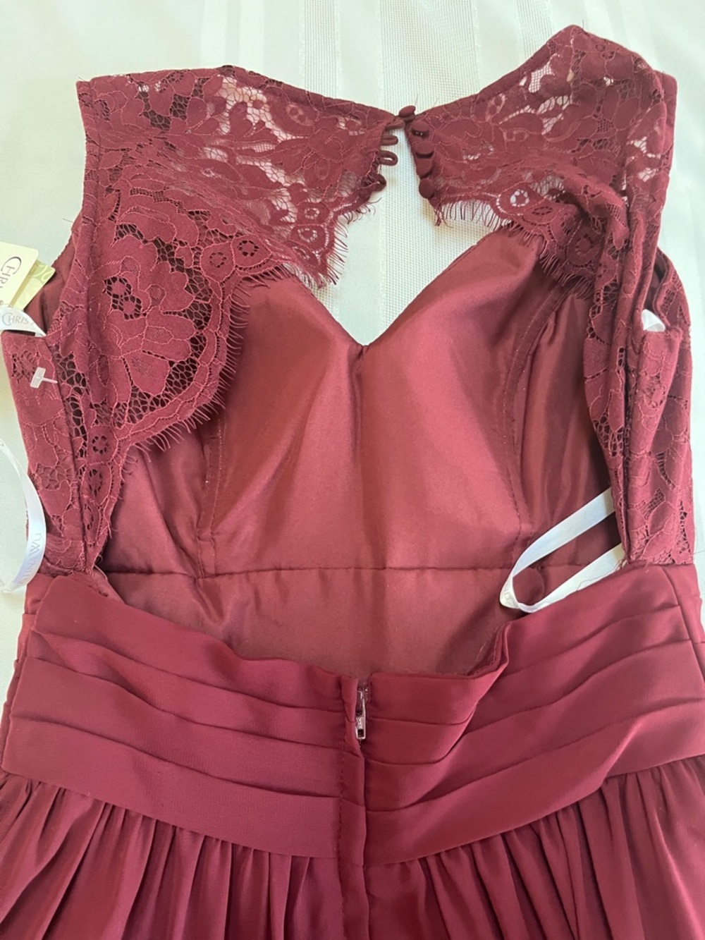 CHRISTINA WU CELEBRATIONS 22838 NWT Size 4 CHIFFON/LACE MAHOGANY - Picture 14 of 16